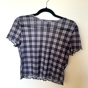 Plaid Black and Purple Women's Top